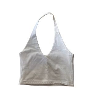 brandy melville white halter top!